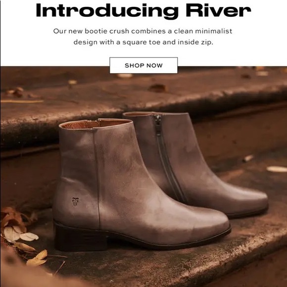 Frye River Inside Zip Classic Low Block Heel Black Square Toe Everyday AnkleBoot - Picture 9 of 16